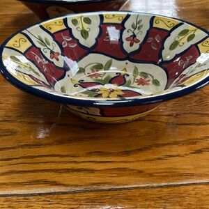 Pier 1 Earthenware 14” large serving bowl. Retired Vallarta pattern.